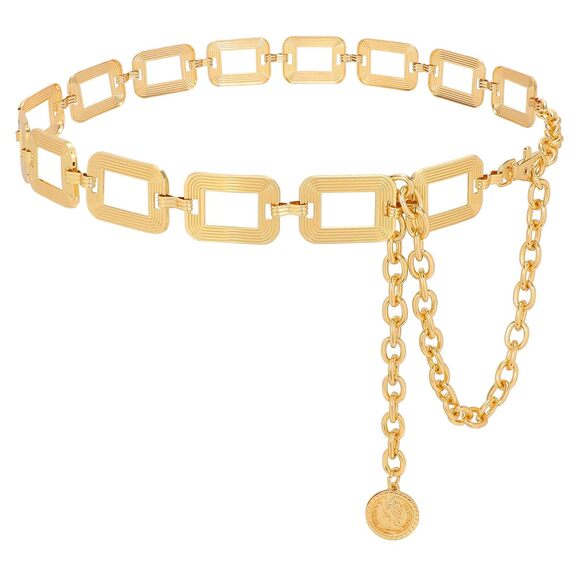 Whірру Accessories - 5414 Metal Waist Chain Belt Women Adjustable Body Link Belts Ladies Fashion
